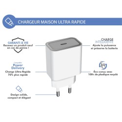 BIG BEN FPLICS1C30WPDRW chargeur d'appareils mobiles Smartphone Blanc Secteur Charge rapide Intérieure