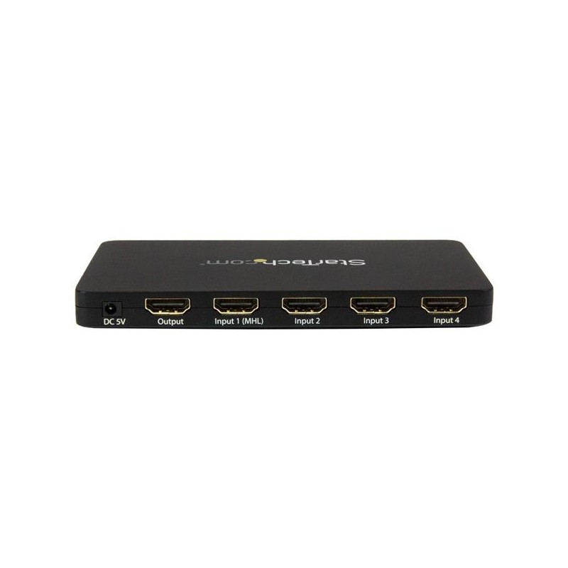 StarTech.com Switch HDMI automatique à 4 ports avec boîtier en aluminium et support MHL - Commutateur HDMI 4x1 - 4K 30Hz