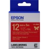 Epson Ruban satin pour étiqueteuse LK-4RKK Or Rouge 12 mm (5 m)