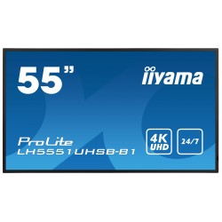 iiyama LH5551UHSB-B1 affichage de messages Écran plat interactif 137,2 cm (54") IPS 800 cd m² 4K Ultra HD Noir 24 7