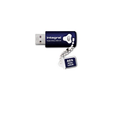 Integral 8GB Crypto Dual FIPS 197 Encrypted USB 3.0 lecteur USB flash 8 Go USB Type-A 3.2 Gen 1 (3.1 Gen 1) Bleu