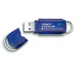 Integral 32GB Courier FIPS 197 Encrypted USB 3.0 lecteur USB flash 32 Go USB Type-A 3.2 Gen 1 (3.1 Gen 1) Bleu, Argent