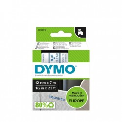 DYMO D1 - Standard Étiquettes - Bleu sur transparent - 12mm x 7m