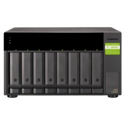 QNAP TL-D800C Boîtier de disques de stockage Boîtier disque dur SSD Noir, Gris 2.5 3.5"