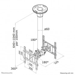 Neomounts support de plafond pour écran