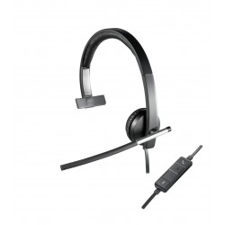 Logitech H650e Casque Avec fil Arceau Bureau Centre d'appels USB Type-A Noir, Argent