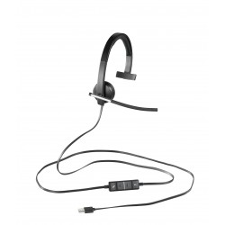 Logitech H650e Casque Avec fil Arceau Bureau Centre d'appels USB Type-A Noir, Argent