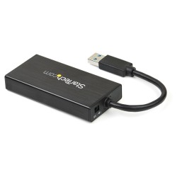 StarTech.com Hub USB 3.0 (5Gbps) portable à 3 ports avec câble intégré plus Gigabit Ethernet - Aluminium