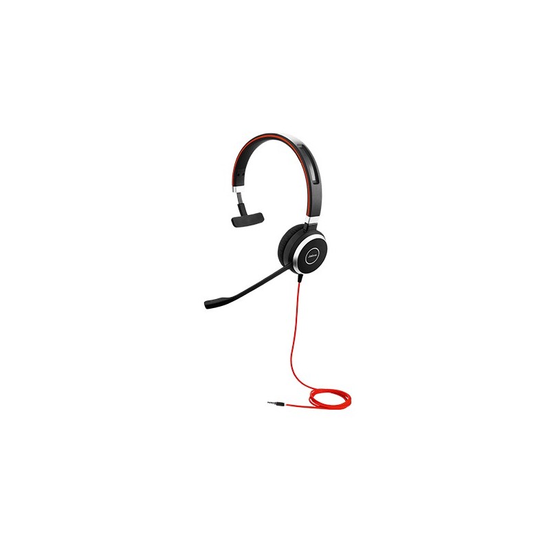 Jabra Evolve 40 Casque Avec fil Arceau Bureau Centre d'appels Bluetooth Noir, Rouge, Argent