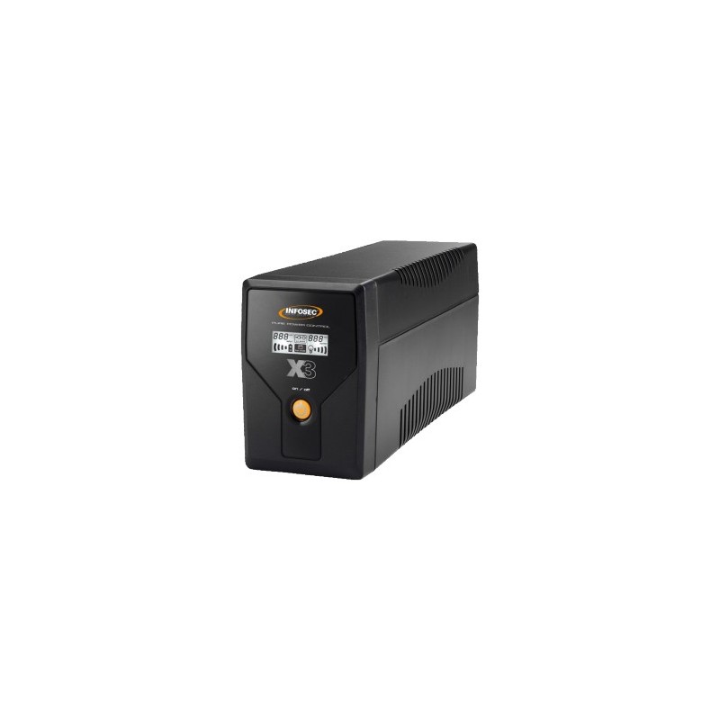 Infosec X3 EX LCD USB 800 alimentation d'énergie non interruptible Interactivité de ligne 0,8 kVA 2 sortie(s) CA