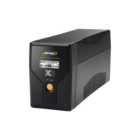 Infosec X3 EX LCD USB 800 alimentation d'énergie non interruptible Interactivité de ligne 0,8 kVA 2 sortie(s) CA