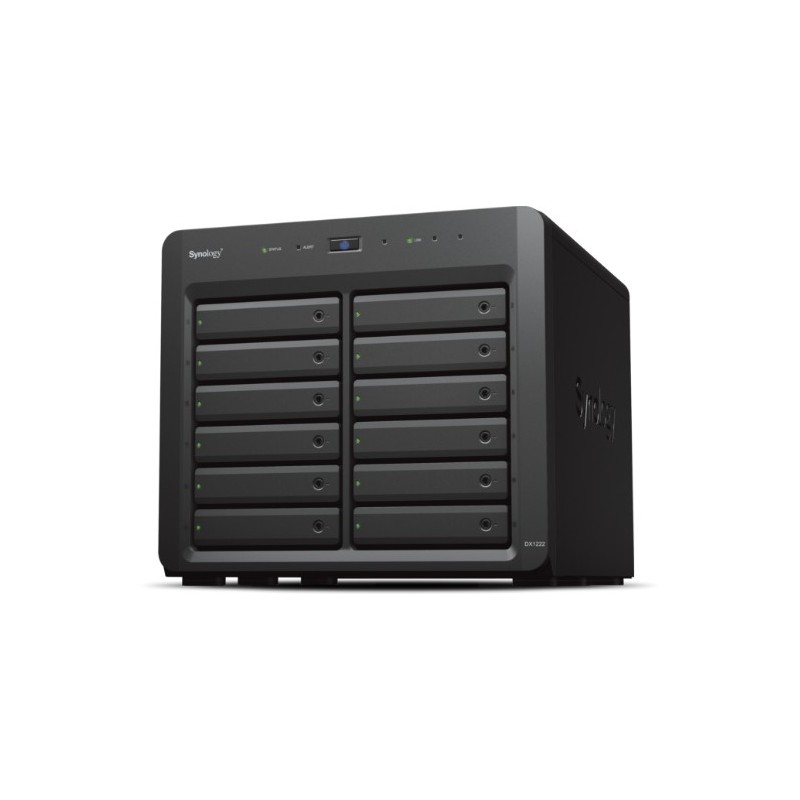 Synology DX1222 Boîtier de disques de stockage Boîtier disque dur SSD Noir 2.5 3.5"