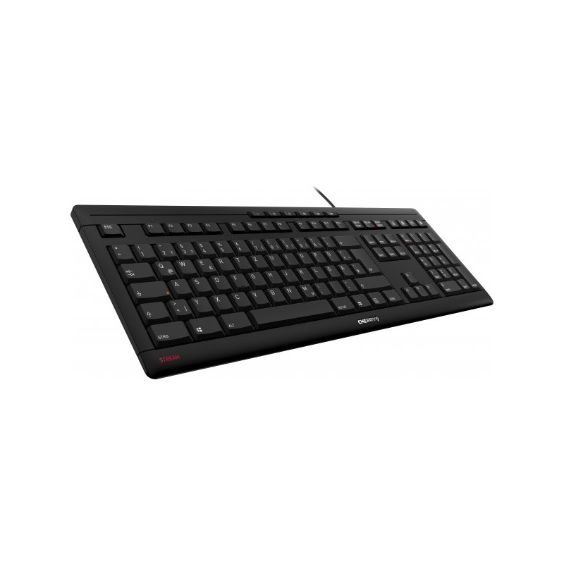 CHERRY STREAM clavier Bureau USB QWERTZ Allemand Noir