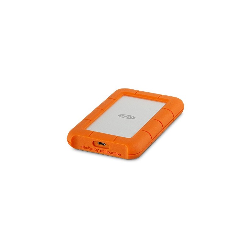 LaCie Rugged USB-C disque dur externe 4 To Orange, Argent