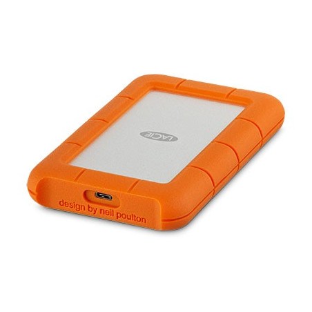 LaCie Rugged USB-C disque dur externe 4 To Orange, Argent