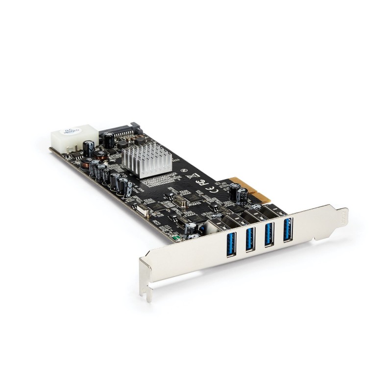 StarTech.com Carte Contrôleur PCI Express vers 4 Ports USB 3.0 avec 4 voies dédiés de 5 Gb s - UASP - Alim SATA   LP4