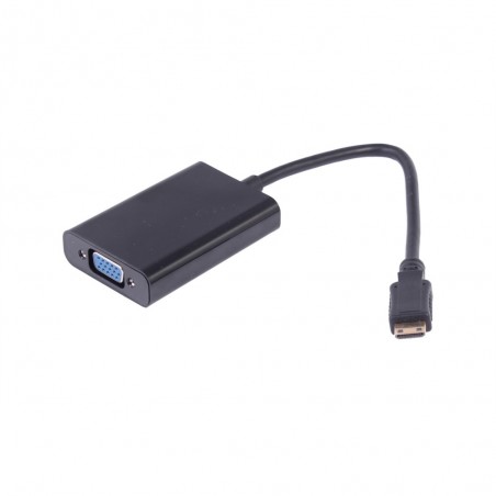 Uniformatic 0.1m mini HDMI VGA 0,1 m Mini-HDMI VGA (D-Sub) Noir