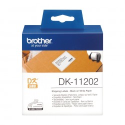 Brother DK-11202 ruban d'étiquette Noir sur blanc