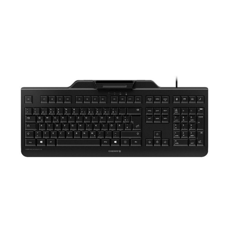 CHERRY SECURE BOARD 1.0 Clavier filaire, lecteur cartes à puce, noir, USB, AZERTY - FR