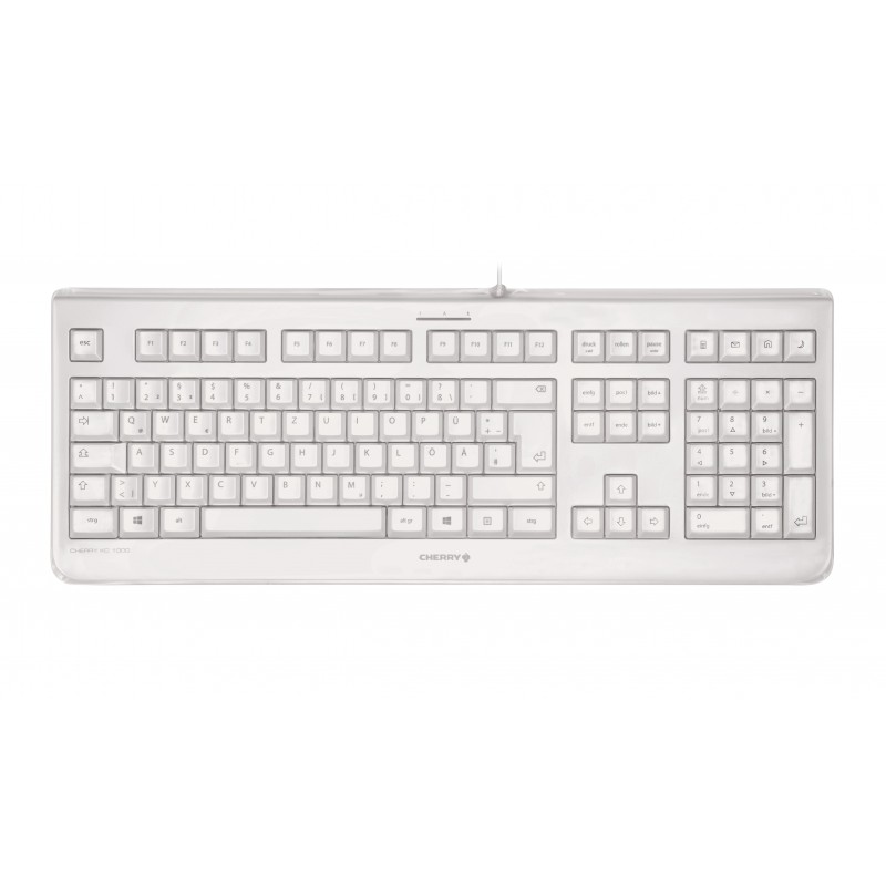 CHERRY KC 1068 Clavier filaire étanche IP68, blanc grisé, USB, AZERTY - FR