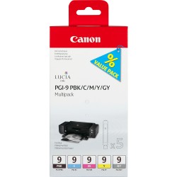 Canon Multipack de 5 cartouches d'encre PGI-9 PBK C M Y GY