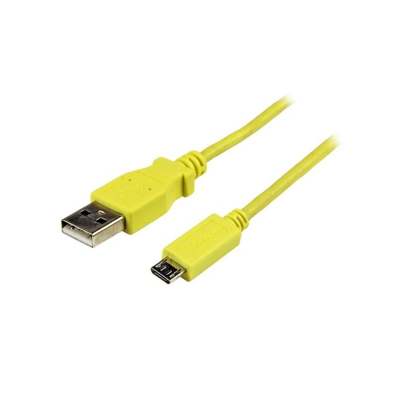 StarTech.com Câble de charge  synchronisation mobile USB A vers Micro B slim de 1 m pour smartphone et tablette - M M - Jaune