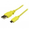 StarTech.com Câble de charge  synchronisation mobile USB A vers Micro B slim de 1 m pour smartphone et tablette - M M - Jaune