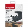 Legrand 0 504 12 multiprise 1,5 m 4 sortie(s) CA Intérieure Noir