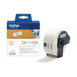 Brother DK-11208 - Rouleau d'étiquettes original – Noir sur blanc, 38 x 90 mm