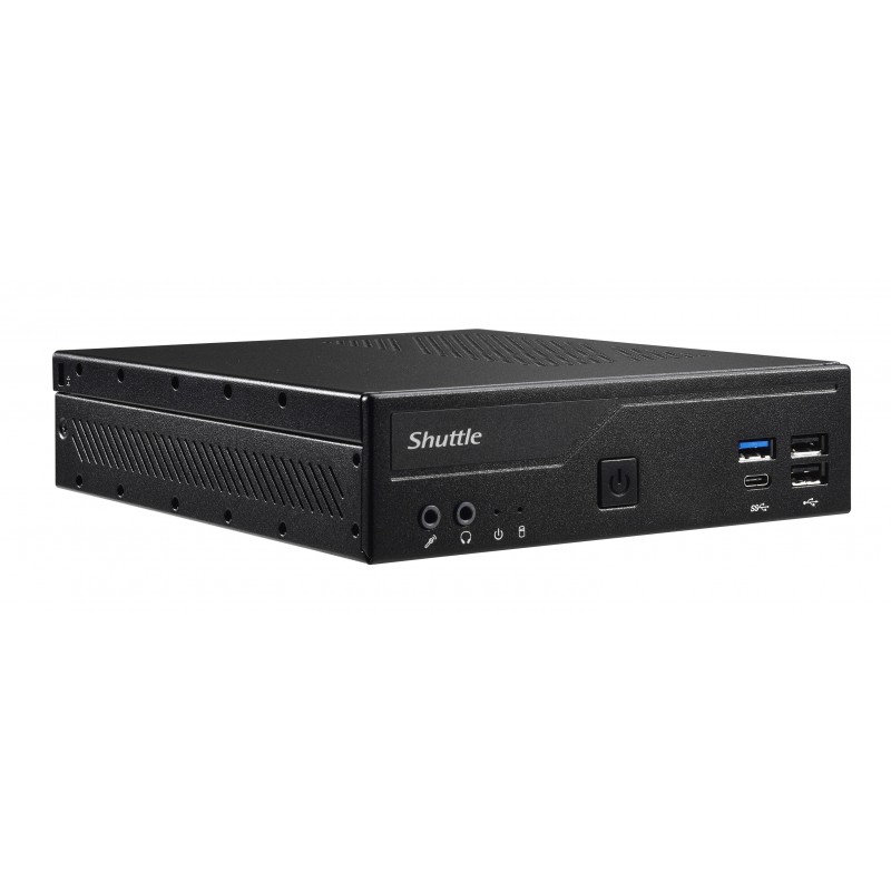 Shuttle Slim PC DH610S, S1700, 1x HDMI, 1x DP, 1x 2.5", 2x M.2, 1x LAN (Intel 1G), fonctionnement permanent 24 7, attaches VESA