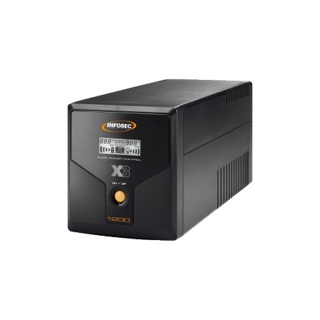 Infosec X3 EX LCD USB 1200 alimentation d'énergie non interruptible Interactivité de ligne 1,2 kVA 4 sortie(s) CA