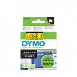 DYMO D1 - Standard Étiquettes - Noir sur jaune - 24mm x 7m