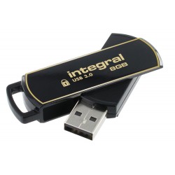 Integral 8GB Secure 360 Encrypted USB 3.0 lecteur USB flash 8 Go USB Type-A 3.2 Gen 1 (3.1 Gen 1) Noir, Or