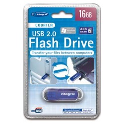 Integral USB 2.0 Courier AES Security Edition 16 GB lecteur USB flash 16 Go USB Type-A Bleu