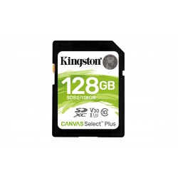 Kingston Technology Carte SDXC Canvas Select Plus 100R C10 UHS-I U3 V30 de 128 Go