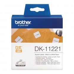 Brother DK-11221 - Rouleau d'étiquettes original – Noir sur blanc, 23 x 23 mm