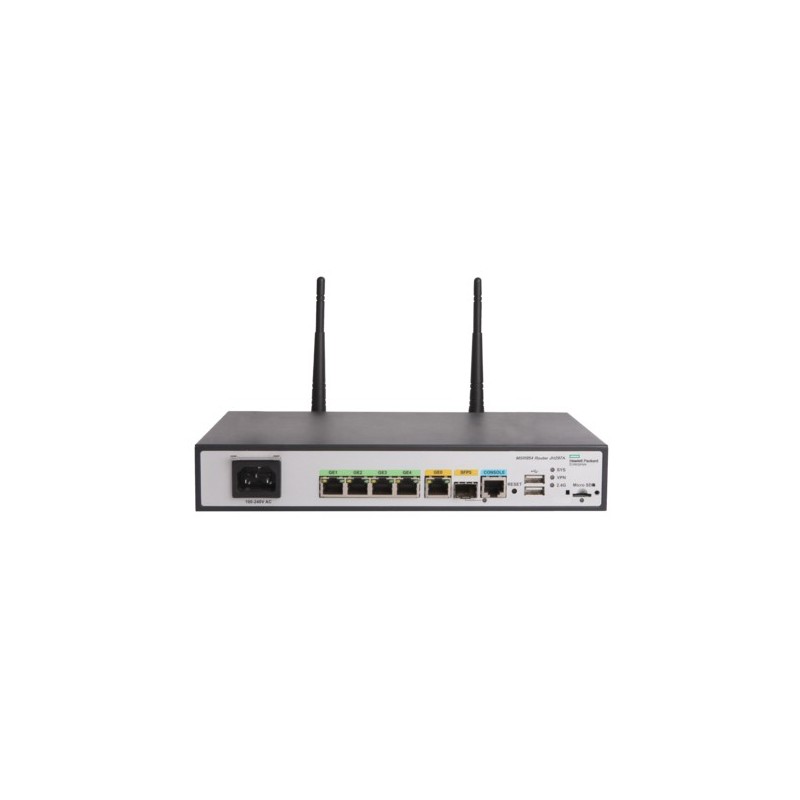 HPE MSR954-W 1GbE SFP (WW) 2GbE-WAN 4GbE-LAN Wireless 802.11n CWv7 routeur sans fil Gigabit Ethernet Monobande (2,4 GHz) Gris