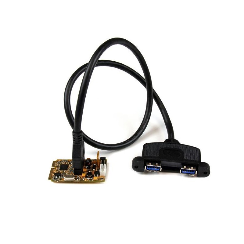 StarTech.com Carte Contrôleur Mini PCI Express 2 ports USB 3.0 avec Support UASP et Kit de Supports