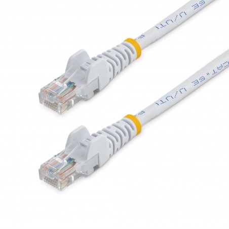 StarTech.com Câble réseau Cat5e UTP sans crochet de 1 m - Cordon Ethernet RJ45 anti-accroc - M M - Blanc