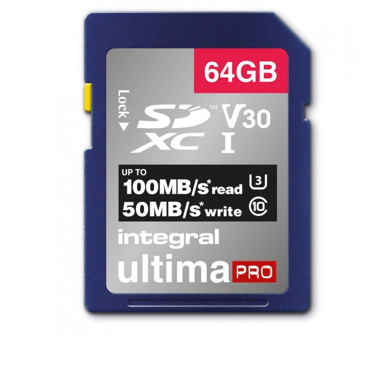 Integral 64GB SDXC 100-90MB s UHS-I V30 64 Go SD