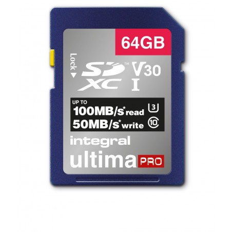 Integral 64GB SDXC 100-90MB s UHS-I V30 64 Go SD