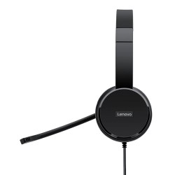 Lenovo 4XD0X88524 écouteur casque Avec fil Arceau Bureau Centre d'appels Noir