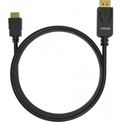 Vision TC 1MDPHDMI BL câble vidéo et adaptateur 1 m DisplayPort HDMI Type A (Standard) Noir