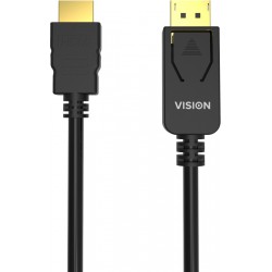 Vision TC 1MDPHDMI BL câble vidéo et adaptateur 1 m DisplayPort HDMI Type A (Standard) Noir