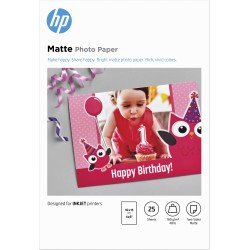 HP Papier photo mat, 180 g m2, 10 x 15 cm (101 x 152 mm), 25 feuilles