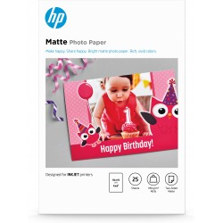 HP Papier photo mat, 180 g m2, 10 x 15 cm (101 x 152 mm), 25 feuilles