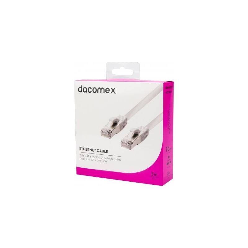 DACOMEX Cordon RJ45 CAT. 6 F/UTP LSOH snagless blanc - 2 m