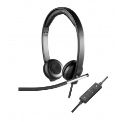 Logitech H650e Casque Avec fil Arceau Bureau Centre d'appels USB Type-A Noir, Argent