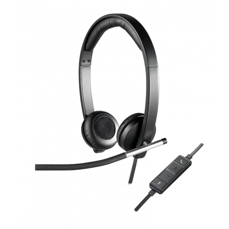 Logitech H650e Casque Avec fil Arceau Bureau Centre d'appels USB Type-A Noir, Argent