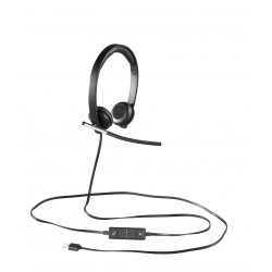 Logitech H650e Casque Avec fil Arceau Bureau Centre d'appels USB Type-A Noir, Argent